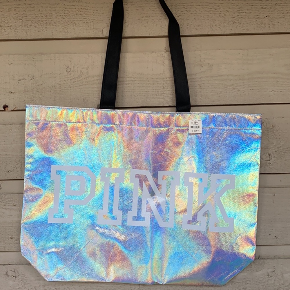 NWT VS Pink Holographic Tote - Picture 2 of 4